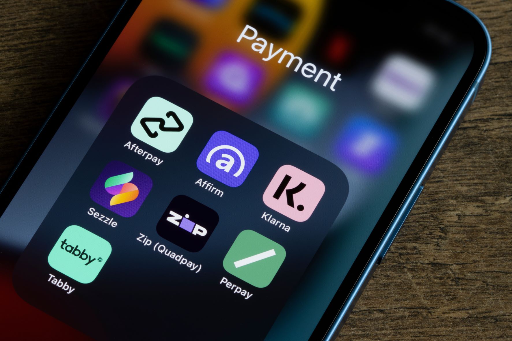 alternative payment method apps on a mobile phone screen